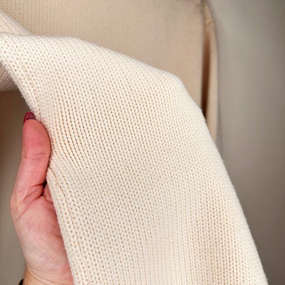 Joseph Chunky Knit Sloppy Joe Ivory Cream Wool Turtleneck Pullover Sweater Small - Picture 6 of 14